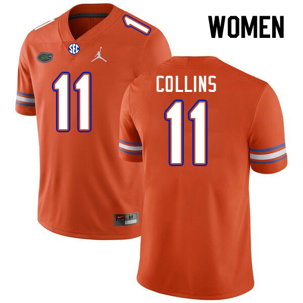 Women #11 Kelby Collins Florida Gators College Football Jerseys Stitched-Orange